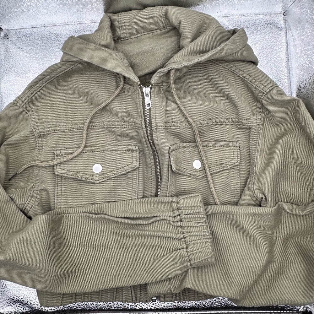 Olive Green Hooded Jacket